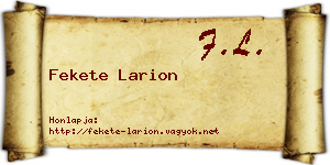 Fekete Larion névjegykártya