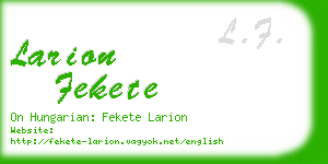 larion fekete business card